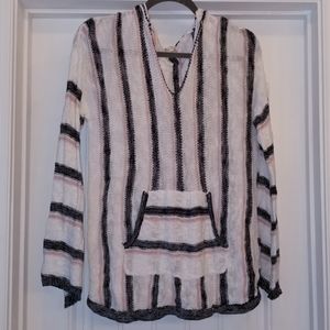 Hooded, bell sleeve sweater